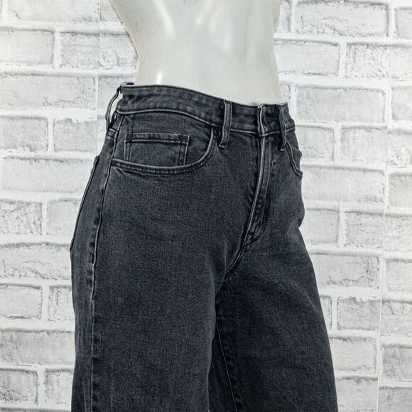 PORTER BLUE Women's Rebel Wide Leg Denim Jeans in Carbon black washed sz 25 - Picture 10 of 12